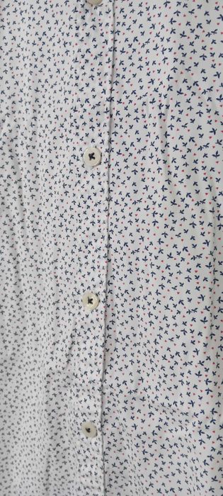 Camisa manga curta - branca com desenhos - S slim fit - Zara