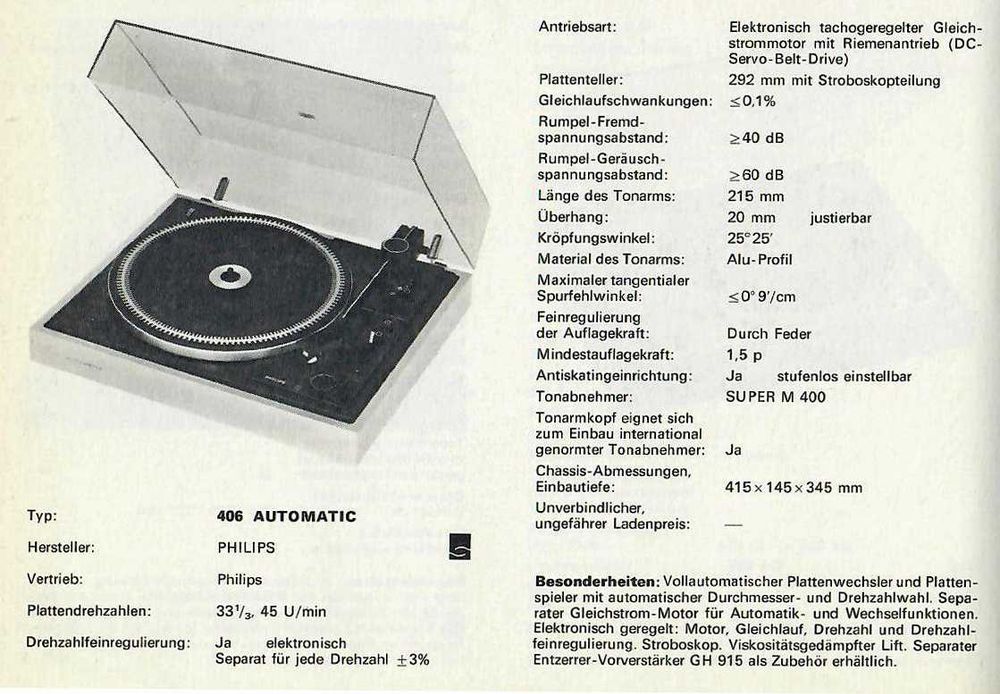 Philips GA 406 Automatic  Gramofon Adapter oryginał Unikat