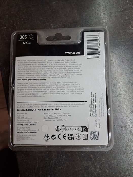 Tusz do drukarki HP.