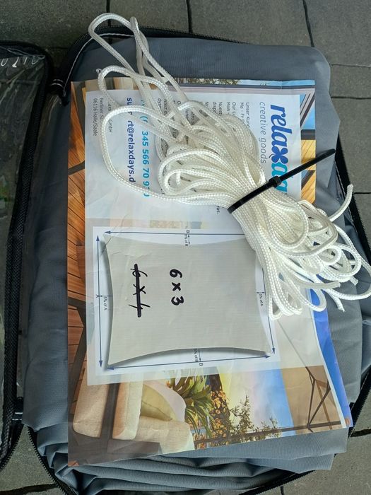 Żagiel go ogrodu 6m na 3 m