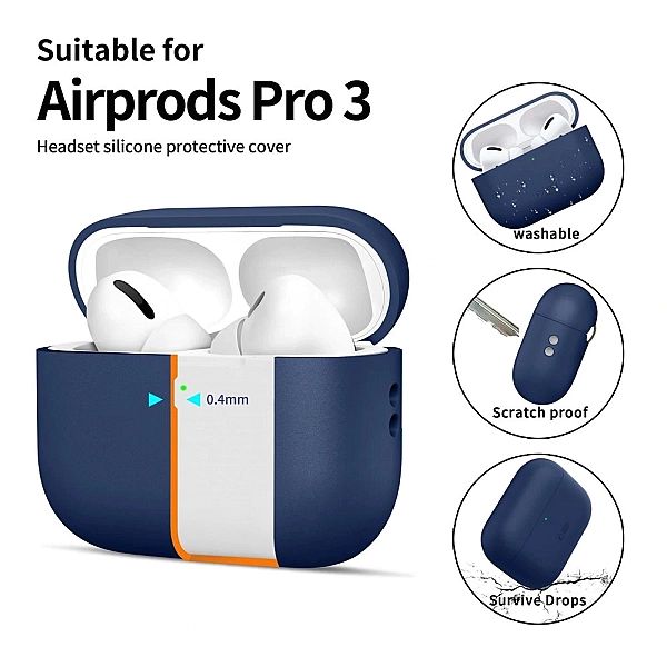Etui Tech-Protect Silicone na AirPods Pro 3 - granatowe