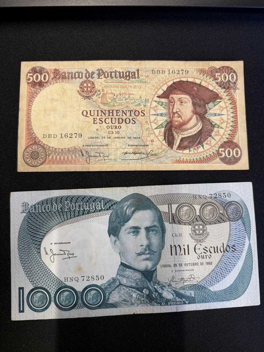 Coleção de Notas Antigas de Escudos – Várias Séries e Valores