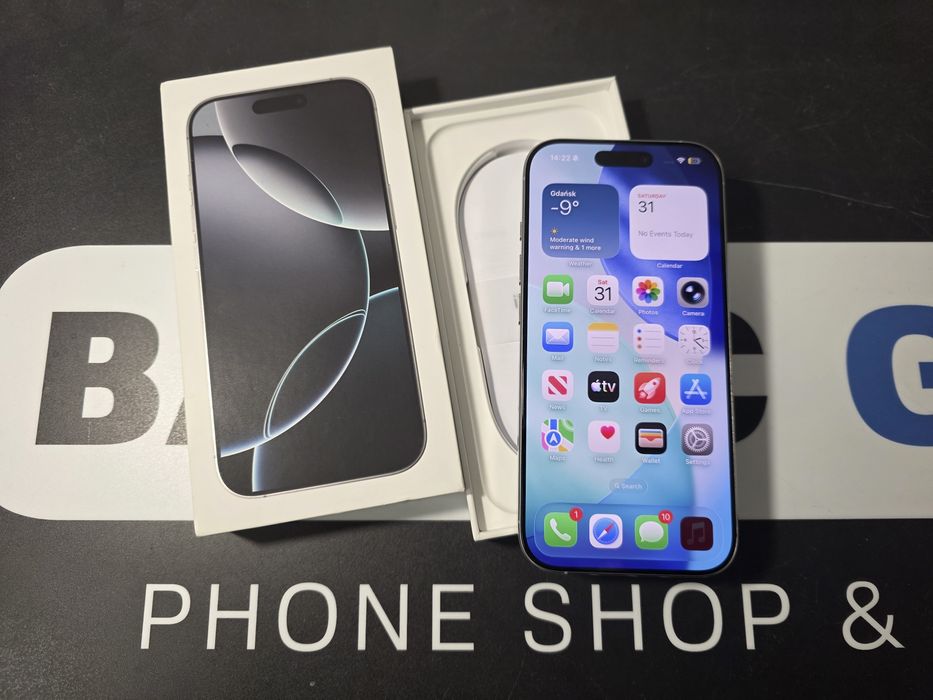 Sklep ładny Apple 16 Pro 128gb white bateria 100% gwar prod