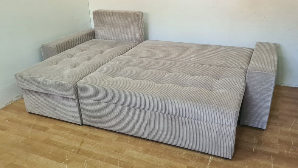 Nowy Narożnik automat sprężyny sztruks welur rogówka kanapa sofa