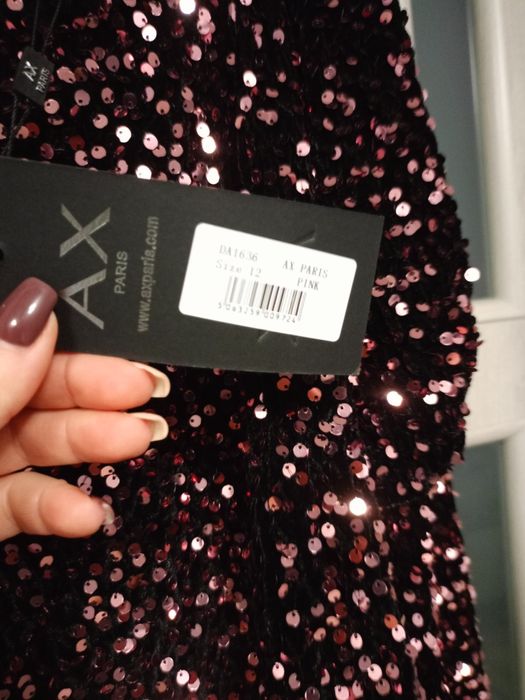 Cekinowa mini sukienka L