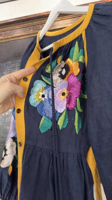 льняна сукня вишиванка плаття довга