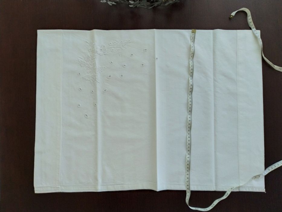 Lençol de casal e duas almofadas de algodão antigo, novo