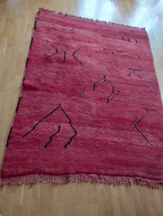 Dywan wełniany 200 x 145 cm koralowy