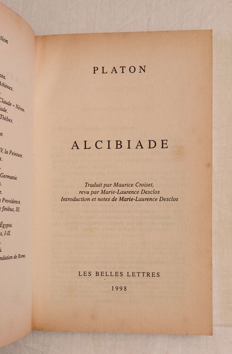 Alcibiade, Platon
PLATÃO 

Editorial Inquérito, 1943. In-4° de 76 págs
