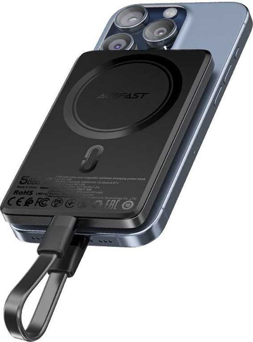 Ультратонкий павербанк ACEFAST M8 5000 mAh з бездротовою зарядкою 15W