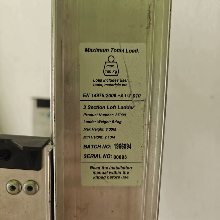 Drabina aluminiowa 3 m, drabina strychowa ,drabina włazowa 3 stopniowa