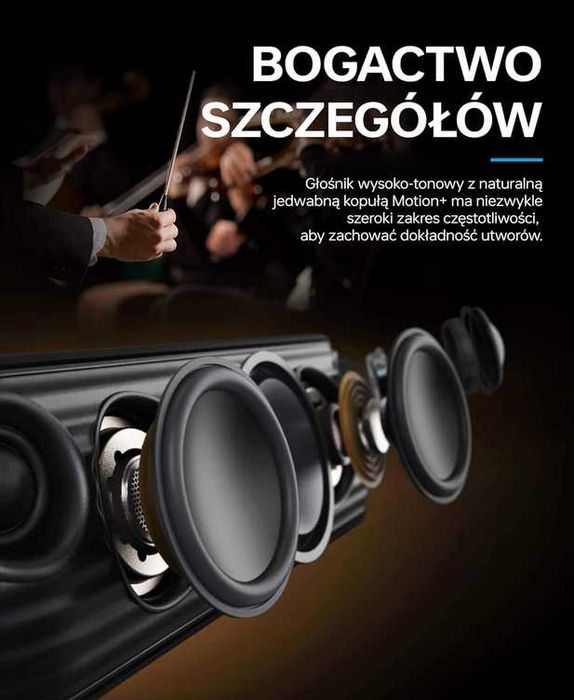 Anker Soundcore Motion+  30W 12h IPX7 EQ bass USB AUX czarny nowy