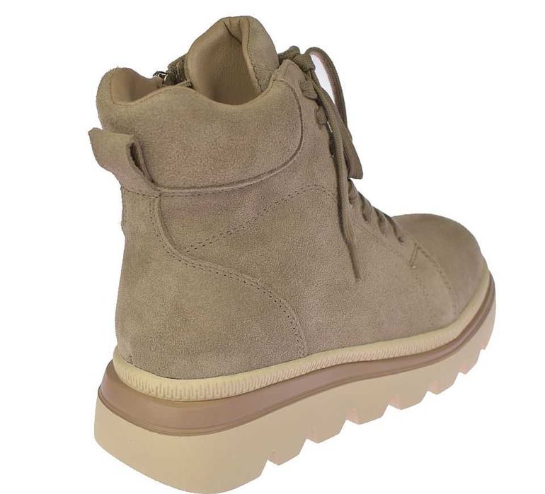 Śniegowce damskie skórzane ocieplane trapery camel B-3-1379 rozm. 38