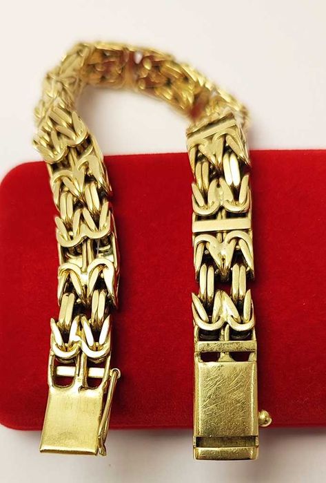 Okazała Męska Złota Bransoletka pr.585 51,70g SPLOT KRÓLEWSKI