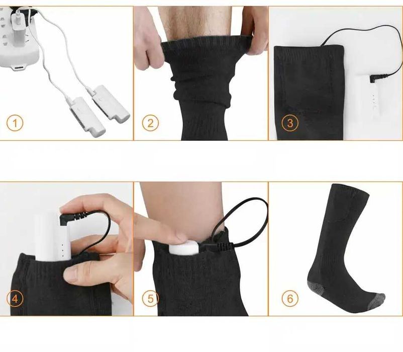 Шкарпетки з підігрівом Унісекс  Аккумулятори та зарядка у комплекті