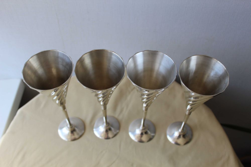 Бокалы,  большие, бронза, Англия, h 22,5 см, 4 шт