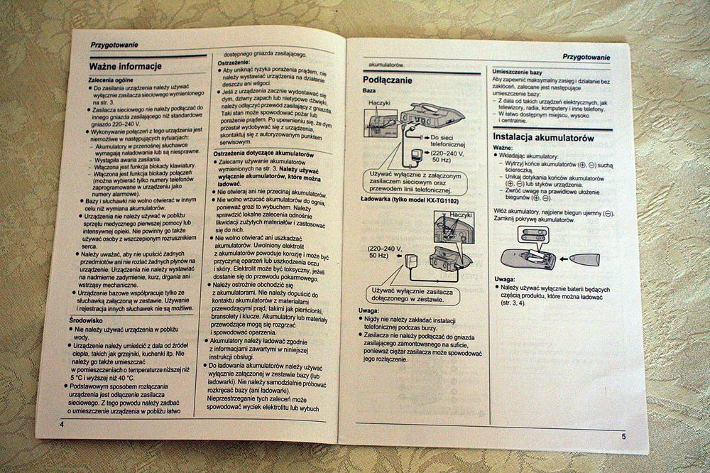 Telefon stacjonarny przenośny Panasonic KX-TGA 110 EX