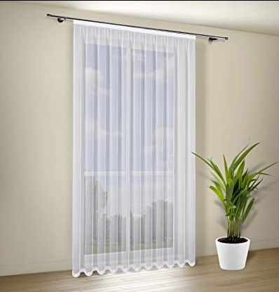 Przezroczysta zasłona Happy Home Store Milena w kolorze białym - szer./wys.: 300 x 245 cm