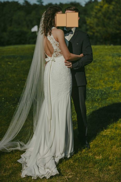 Suknia ślubna, rybka koronkowa , rozm 38