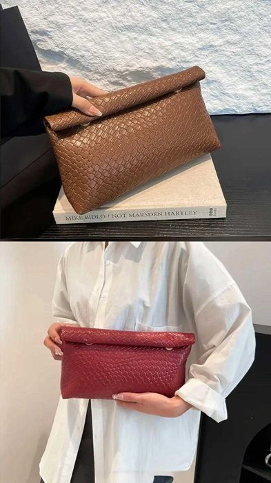 Сумка-клатч в кольорі Марсал та Шоколад