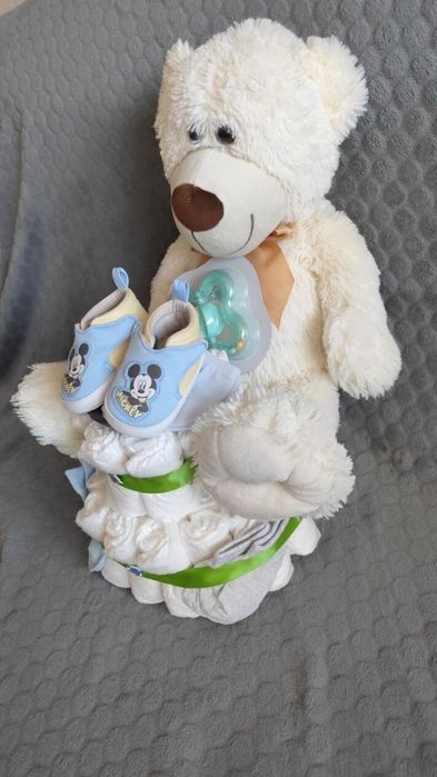 Tort z pampersów , narodziny dziecka, chrzciny,babyshower.