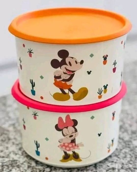 2 Caixas 940ml Minnie/Mickey Tupperware