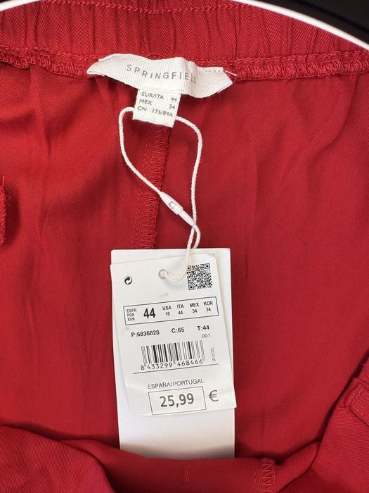 Nowe czerwone spodnie Springfield r. 44 | casual, stylowe, wygodne