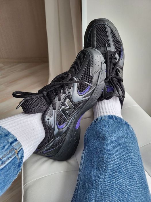 Розпродаж! Жіночі зимові кросівки з хутром new balance 530 black чорні