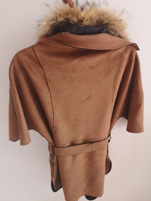 Camelowy płaszcz kimono z Vera Luci made in italy Paris M