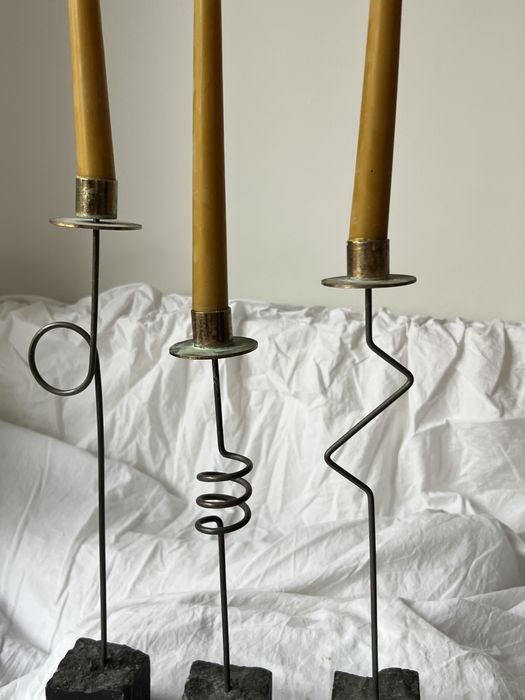 Zestaw 3 swiecznikow vintage ikea