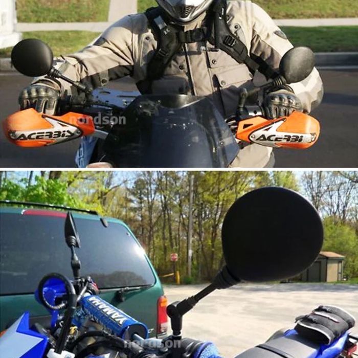 Par de espelhos redondos homologados 10 cm M10 haste moto cafe racer