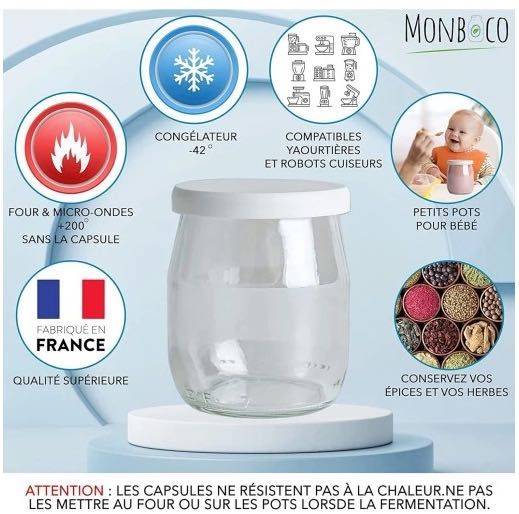 MONBOCO zestaw szklanych pojemników na jogurt desery 142ml 12szt.