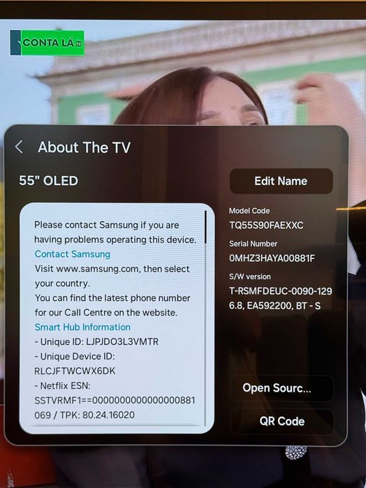 Samsung OLED 55S90F 55” 4K 2025 — como novo, garantia FNAC