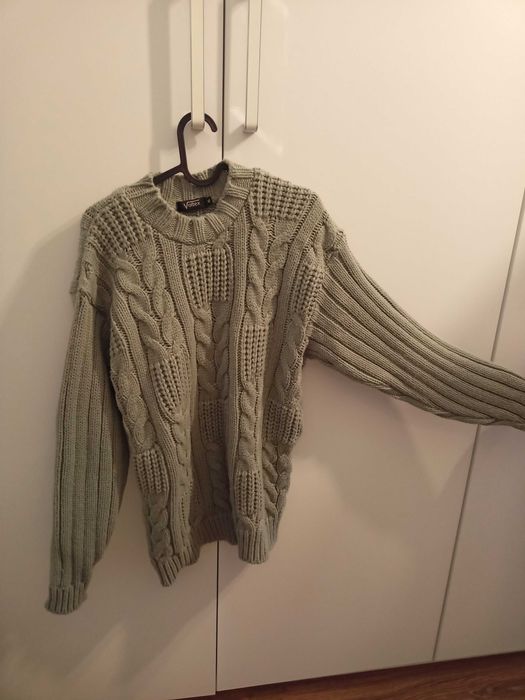 Sweter szary warkocze męski rozm. M , Voltex