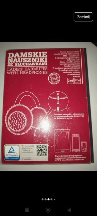 Nowe ciepłe zimowe nauszniki ze słuchawkami 2 w1