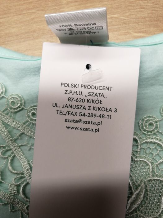 Koszula nocna nowa bawełniana pistacjowa Szata  Sabina L/40/12