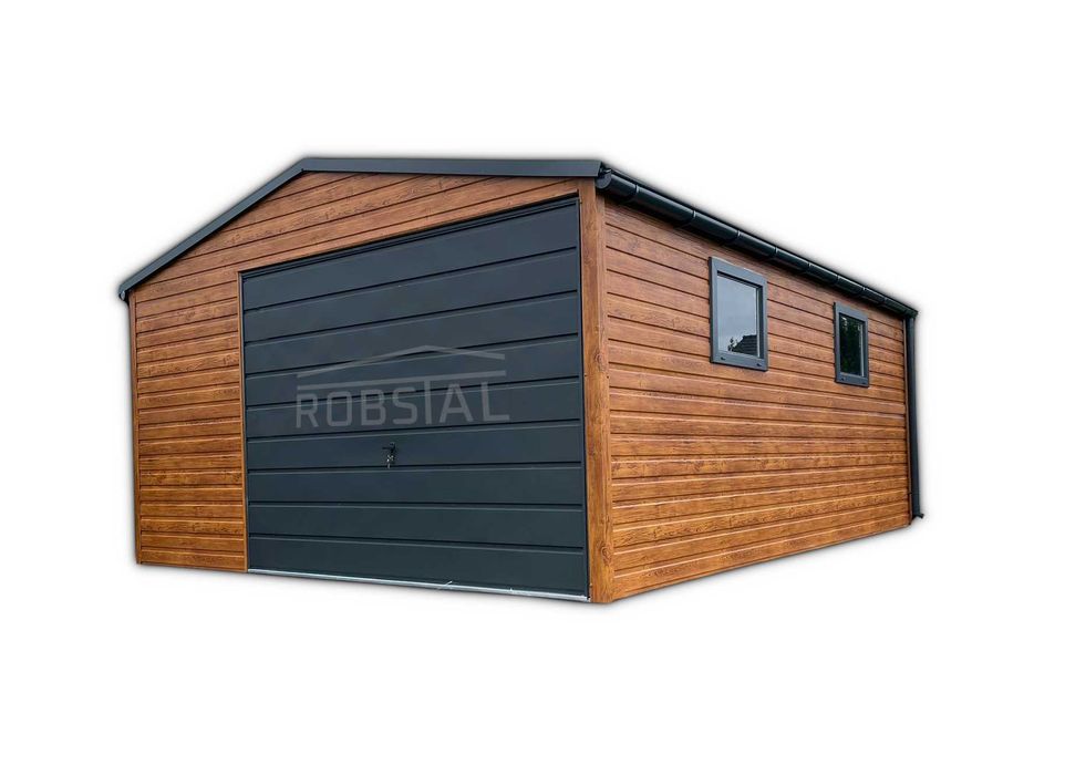 Garaż Blaszany złoty dąb  4x5m PREMIUM