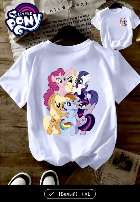 Женская футболка My little Pony, Hello Kitty, 100% хлопок