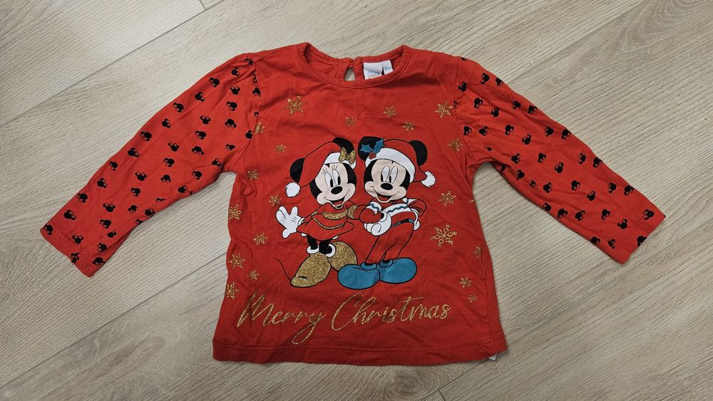 Swiateczna bluzka z myszka miki 98 dla dziewczynki Swiateczna
