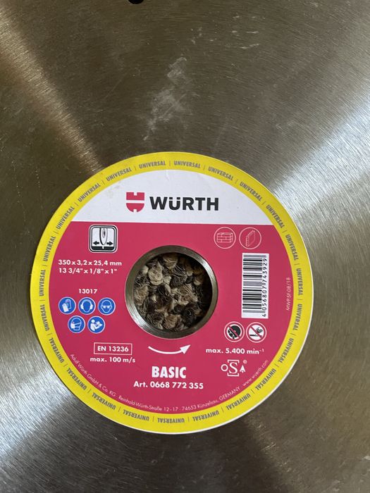 Круг алмазний по бетону wurth