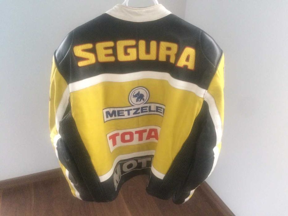 Blusão motard "SEGURA" em pele lisa