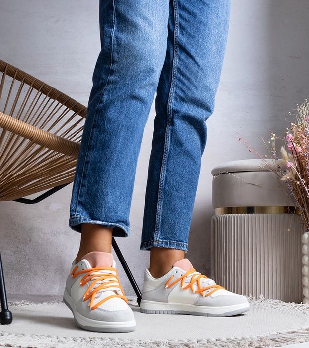 Szare sneakersy trampki sznurowane Arcobaleno