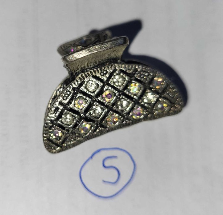 Spinka klamra do włosów metalowa kryształki francuska