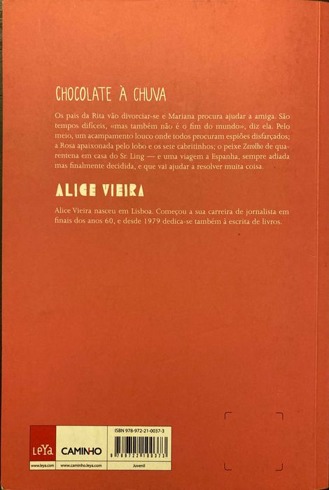 Chocolate à Chuva de Alice Vieira