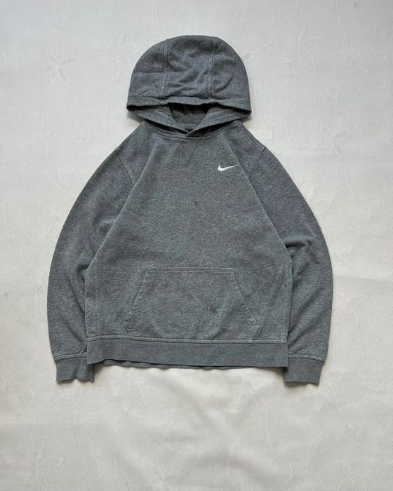 Unisex Hoodie Nike small logo swoosh grey y2k bluza