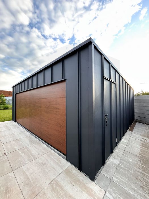 Garaż blaszany CAŁA POLSKA 6x6 9x6 8x6 6x5 6x5,8 grafit na rąbek T-PANEL