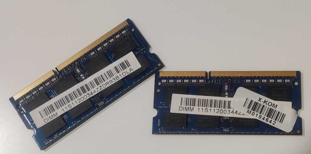 Pamięci RAM SK Hynix 2x4GB (8GB) DDR3 1600MHz SO-DIMM – Sprawne