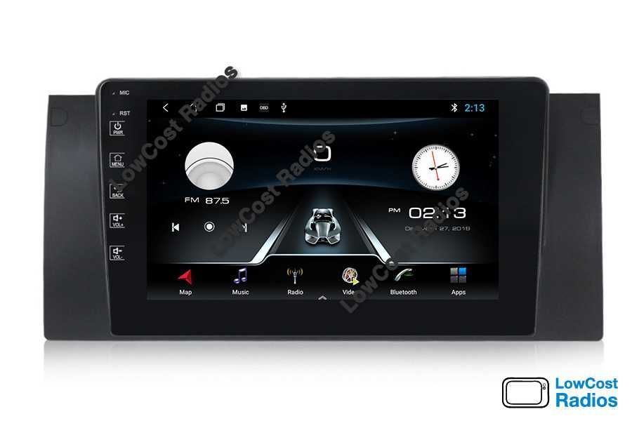 Rádio GPS ANDROID 15 — BMW E39 e E53 (Série 5 e X5) Wifi - 9 Polegadas