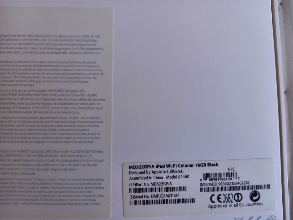 iPad, Cellular, 16 GB, Black (Black)64170807834755124