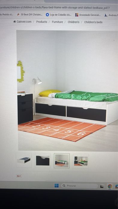 Cama de solteiro com gavetas